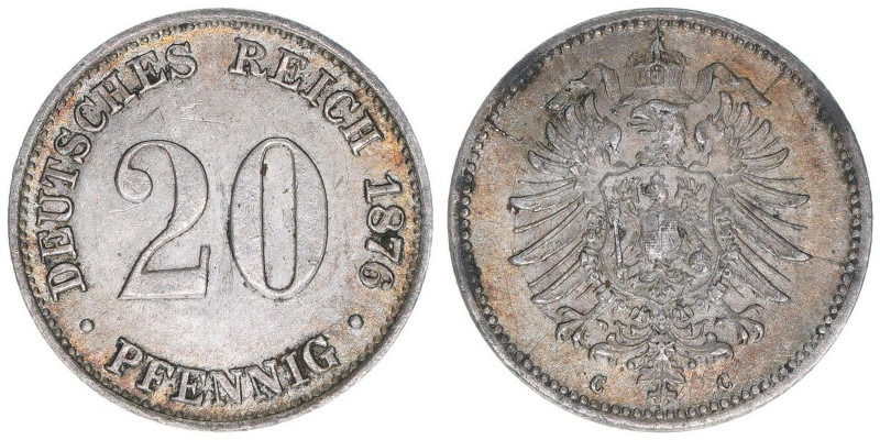 20 Pfennige, 1876 C
1,12g. AKS 8
ss/vz