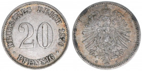 20 Pfennige, 1876 C
1,12g. AKS 8
ss/vz