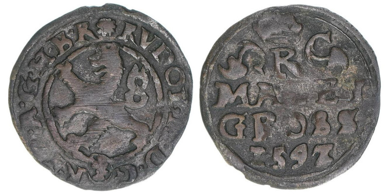 Rudolph II. 1576-1612
Maleygroschen, 1592. 0,81g
Dietiker 261
ss