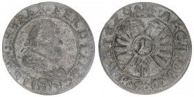 Ferdinand II. 1619-1637
1 Kreuzer, 1628. sehr selten
Nikolsburg
0,69g
Herinek 1429
s/ss