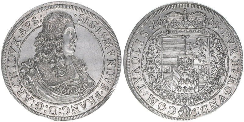 Erzherzog Sigismund Franz 1662-1665
Tirol. Taler, 1665. Hall
28,77g
MT 531
stfr-