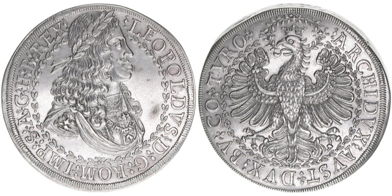 Leopold I. 1657-1705
Tirol. Doppeltaler, ohne Jahr. Löwenkopfschulter
Hall
55,00...