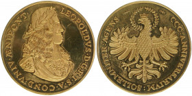 Leopold I. 1657-1705
Medaille vergoldet, 1669/1969. 300 Jahre Universität - von Bodlak - 44mm
24,66g
stfr