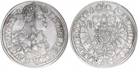Leopold I. 1657-1705
1/2 Taler, 1665 KB. Kremnitz
14,05g
Herinek 836
HSp?
ss