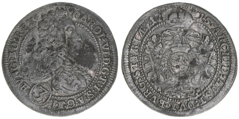 Karl VI. 1711-1740
Groschen, 1715. Graz
1,46g
Herinek 729
ss