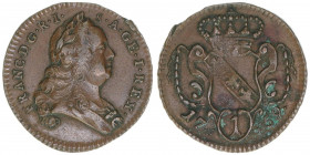 Franz I. Stephan 1745-1765
1 Pfennig, 1759 W. Wien
2,29g
ANK 2
ss+