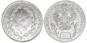 Joseph II. 1780-1792
20 Kreuzer, 1784 B. Kremnitz
6,54g
ANK 12
ss-