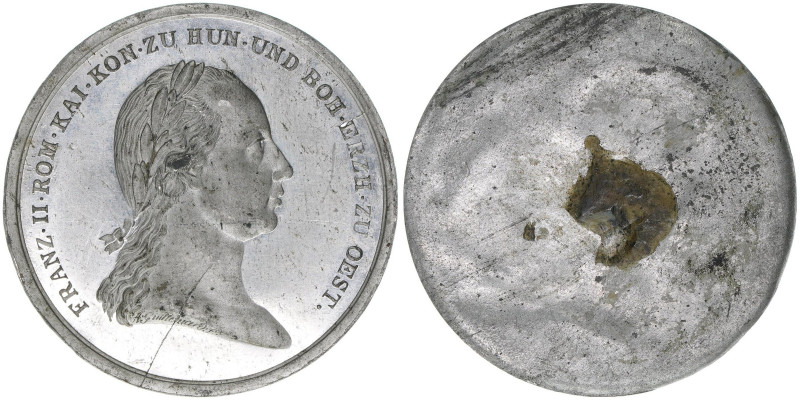 Franz II. (I.) 1792-1835
einseitiges Avers Zinn, ohne Jahr. wohl eine Approbatio...