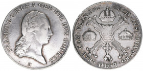 Franz II. (I.) 1792-1835
Kronentaler, 1795 H. Günzburg
29,4g
ANK 105
s/ss