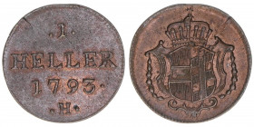 Franz II. (I.) 1792-1835
1 Heller, 1793 H. Günzburg
1,00g
Herinek 1144
vz/stfr