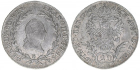 Franz II. (I.) 1792-1835
20 Kreuzer, 1796 B. Kremnitz
6,53g
ANK 40
ss-