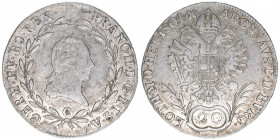 Franz II. (I.) 1792-1835
20 Kreuzer, 1804 C. Prag
6,67g
ANK 40
ss+