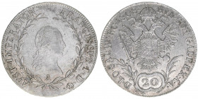 Franz II. (I.) 1792-1835
20 Kreuzer, 1808 A. Wien
6,63g
AKN 42
ss/vz