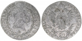 Franz II. (I.) 1792-1835
20 Kreuzer, 1808 B. Kremnitz
6,66g
AKN 42
ss/vz