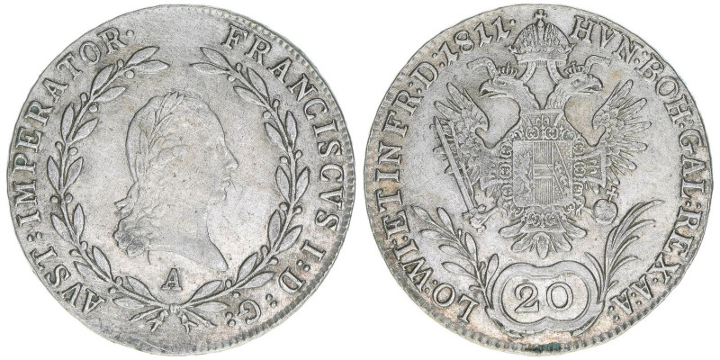 Franz II. (I.) 1792-1835
20 Kreuzer, 1811 A. Wien
6,61g
AKN 43
ss+
