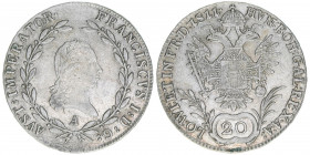Franz II. (I.) 1792-1835
20 Kreuzer, 1811 A. Wien
6,61g
AKN 43
ss+