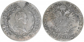 Franz II. (I.) 1792-1835
20 Kreuzer, 1817 A. Wien
6,61g
AKN 44
ss+
