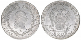 Franz II. (I.) 1792-1835
20 Kreuzer, 1818 A. Wien
6,64g
AKN 44
vz