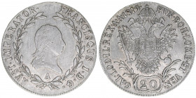 Franz II. (I.) 1792-1835
20 Kreuzer, 1819 A. Wien
6,61g
AKN 44
ss