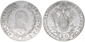 Franz II. (I.) 1792-1835
20 Kreuzer, 1823 A. Wien
6,51g
AKN 44
ss