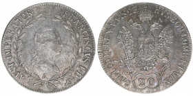 Franz II. (I.) 1792-1835
20 Kreuzer, 1823 A. Wien
6,61g
AKN 44
ss