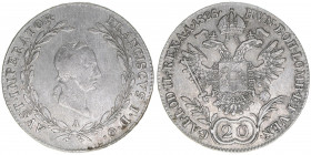 Franz II. (I.) 1792-1835
20 Kreuzer, 1825 A. Wien
6,58g
AKN 45
ss