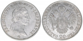 Franz II. (I.) 1792-1835
20 Kreuzer, 1832 C. Prag
6,64g
AKN 48
ss