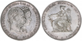 Franz Joseph I. 1848-1916
2 Gulden, 1879. auf die Silberhochzeit
24,72g
ANK 46
vz+