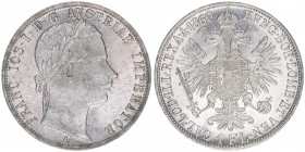 Franz Joseph I. 1848-1916
1 Gulden, 1860 A. Wien
12,31g
ANK 28
vz/stfr