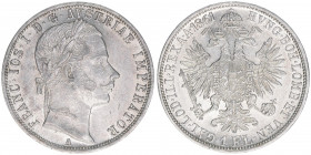 Franz Joseph I. 1848-1916
1 Gulden, 1861 A. Wien
12,32g
ANK 28
vz
