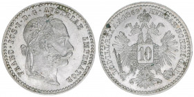Franz Joseph I. 1848-1916
10 Kreuzer, 1869. Wien
1,68g
ANK 19
stfr-