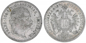 Franz Joseph I. 1848-1916
10 Kreuzer, 1872. Wien
1,74g
ANK 19
stfr-