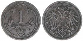 Franz Joseph I. 1848-1916
1 Heller, 1898. Wien
1,65g
ANK 58
ss