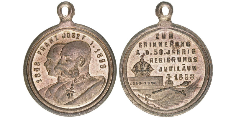 Franz Joseph I. 1848-1916
Medaille, 1898. aus Anlass des 50jährigen Regierungsju...