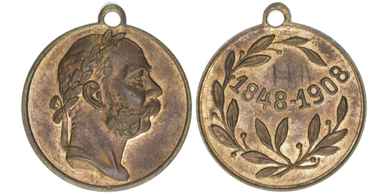 Franz Joseph I. 1848-1916
Medaille, 1908. aus Anlass des 60jährigen Regierungsju...