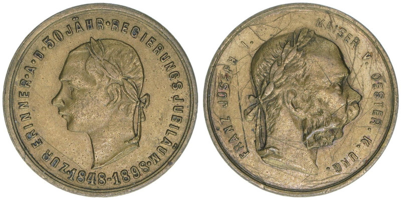 Franz Joseph I. 1848-1916
Medaille, 1898. aus Anlass des 50jährigen Regierungsju...