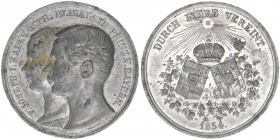 Franz Joseph I. 1848-1916
Zinnmedaille, 1854. auf die Vermählung - 40mm
25,23g
ss