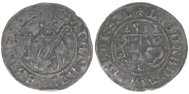 Leonhard von Keutschach 1495-1519
Erzbistum Salzburg. Batzen, 1511. Salzburg
2,6...