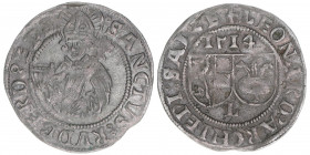 Leonhard von Keutschach 1495-1519
Erzbistum Salzburg. Batzen, 1514. Salzburg
3,10g
Zöttl 67, Probszt 107
ss+