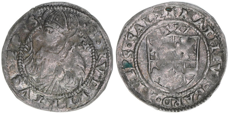 Matthäus Lang von Wellenburg 1519-1540
Erzbistum Salzburg. 1/2 Batzen, 1527. Sal...