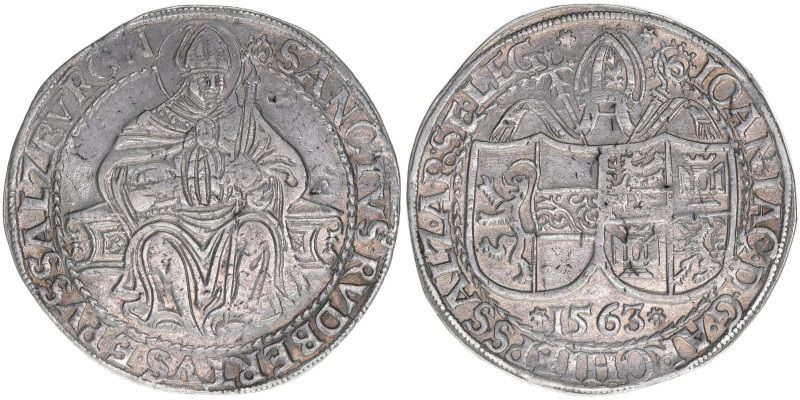 Johann Jakob Khuen von Belasi 1560-1586
Erzbistum Salzburg. Taler, 1563. Salzbur...