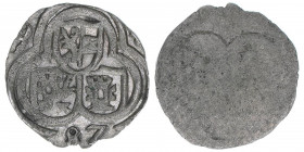 Johann Jakob Khuen von Belasi 1560-1586
Erzbistum Salzburg. 2 Pfennige, (15)87 sic. sehr selten
Salzburg
0,54g
Zöttl m749, Probszt 654
vz+