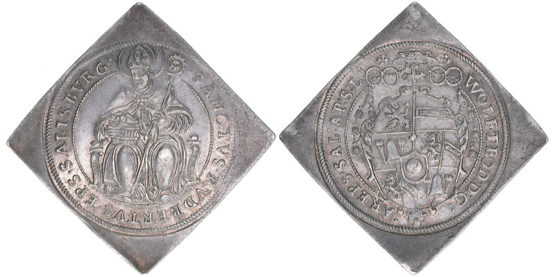 Wolf Dietrich von Raitenau 1587-1612
Erzbistum Salzburg. 1/2 Talerklippe, ohne J...