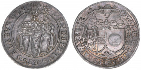 Wolf Dietrich von Raitenau 1587-1612
Erzbistum Salzburg. 1/4 Taler, ohne Jahr. sehr selten
Salzburg
7,19g
Zöttl 988, Probszt 835
vz