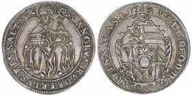 Wolf Dietrich von Raitenau 1587-1612
Erzbistum Salzburg. 1/2 Ortstaler, ohne Jahr. äußerst selten
Salzburg
3,62g
Zöttl 1001, Probszt 843
schöne alte P...