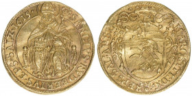 Markus Sittikus 1612-1619
Erzbistum Salzburg. Dukat, 1615. Salzburg
3,48g
Zöttl 1126, Probszt 942
vz-