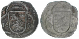 Markus Sittikus 1612-1619
Erzbistum Salzburg. 2 Pfennige, 1661 sic. äußerst selten
Salzburg
0,48g
Zöttl 1218, Probszt 1012
vz