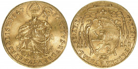 Paris Graf Lodron 1619-1653
Erzbistum Salzburg. 2 Dukaten, 1647. sehr selten
Salzburg
6,90g
Zöttl 1318, Probszt 1095
ss+