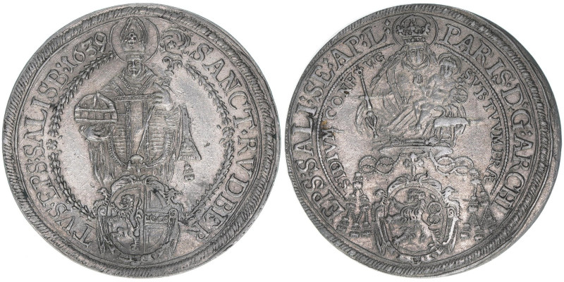 Paris Graf Lodron 1619-1653
Erzbistum Salzburg. Taler, 1639. Salzburg
28,76g
Zöt...