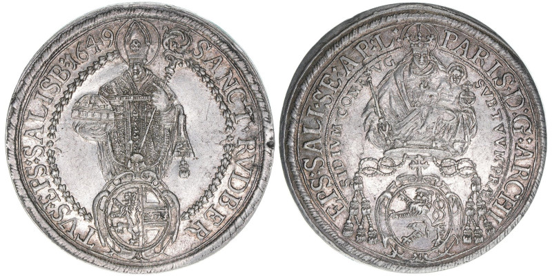 Paris Graf Lodron 1619-1653
Erzbistum Salzburg. Taler, 1649. Salzburg
28,84g
Zöt...